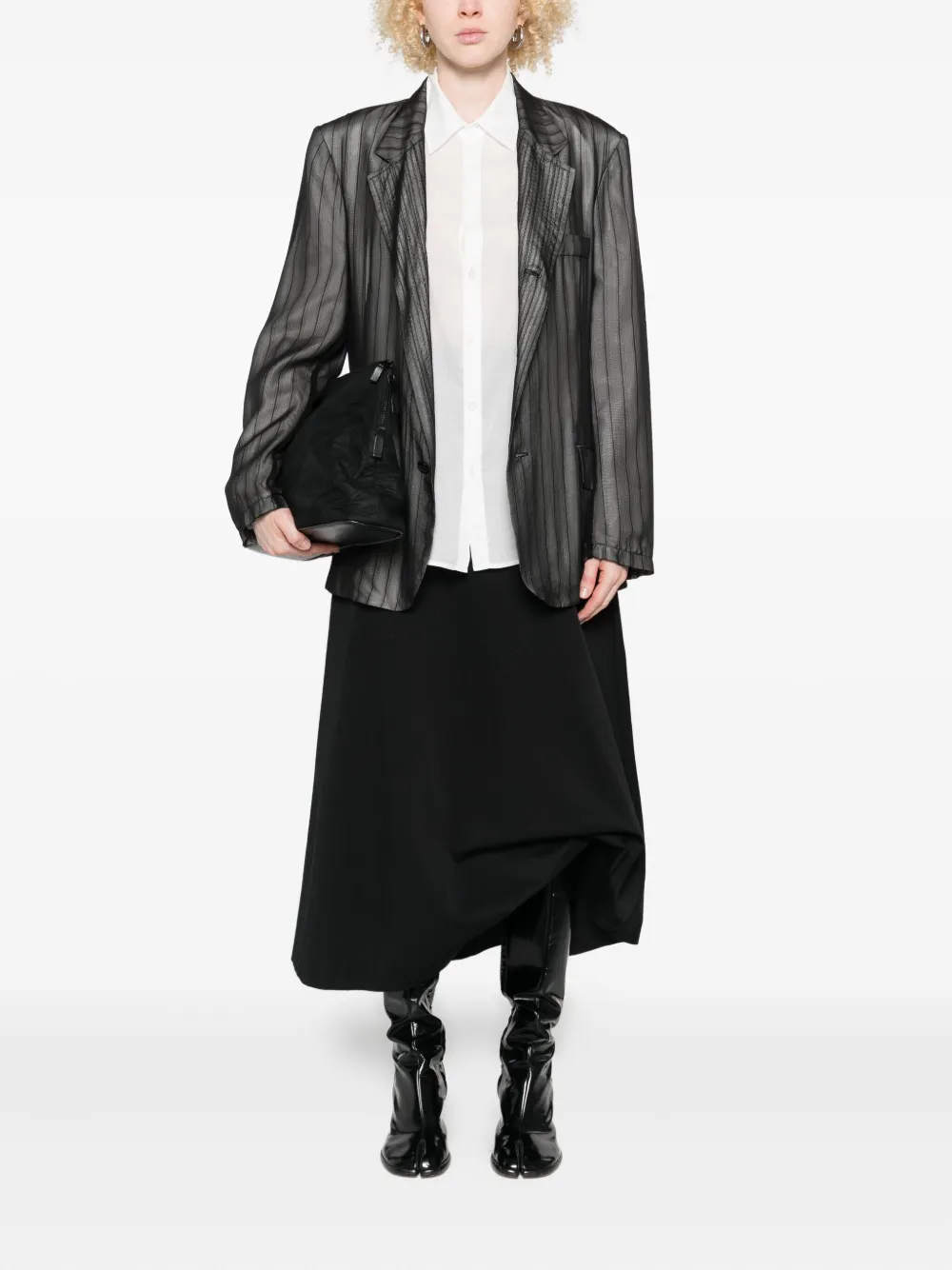 Yohji Yamamoto flared button-fastening shirt - Wit