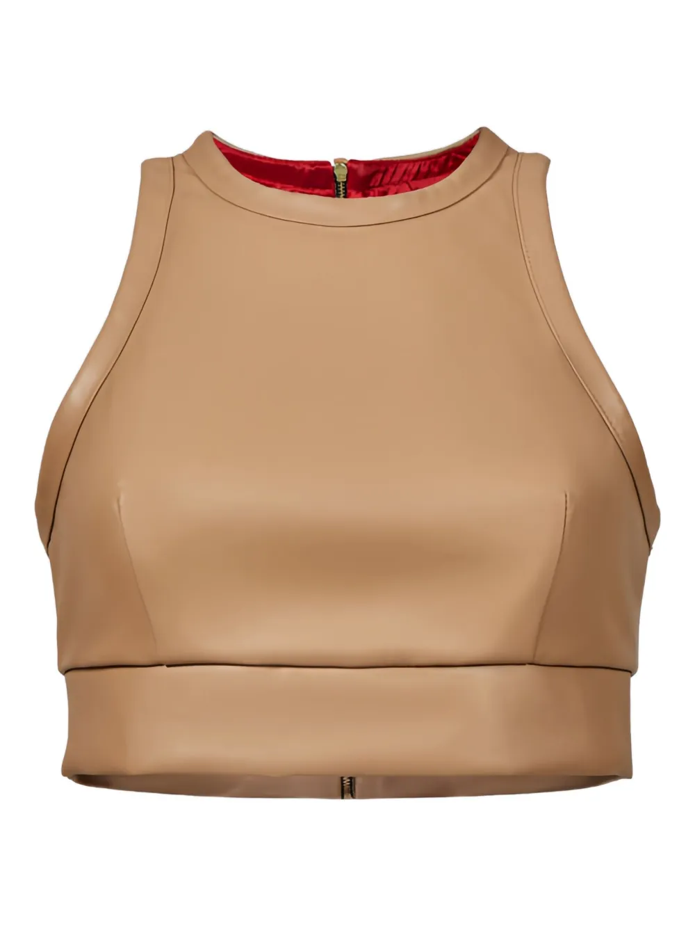 Lika zip-fastening cropped tank top | Neutrals | Image 1