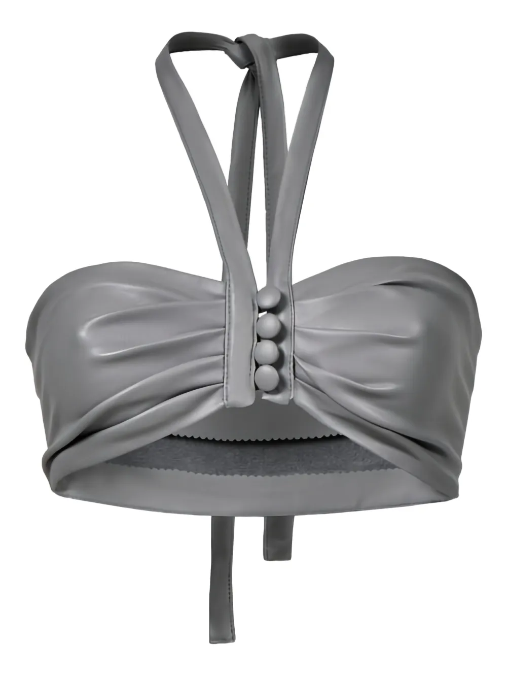 Lika buttoned halterneck top | Grey | Image 1
