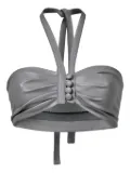 Lika buttoned halterneck top - Grey