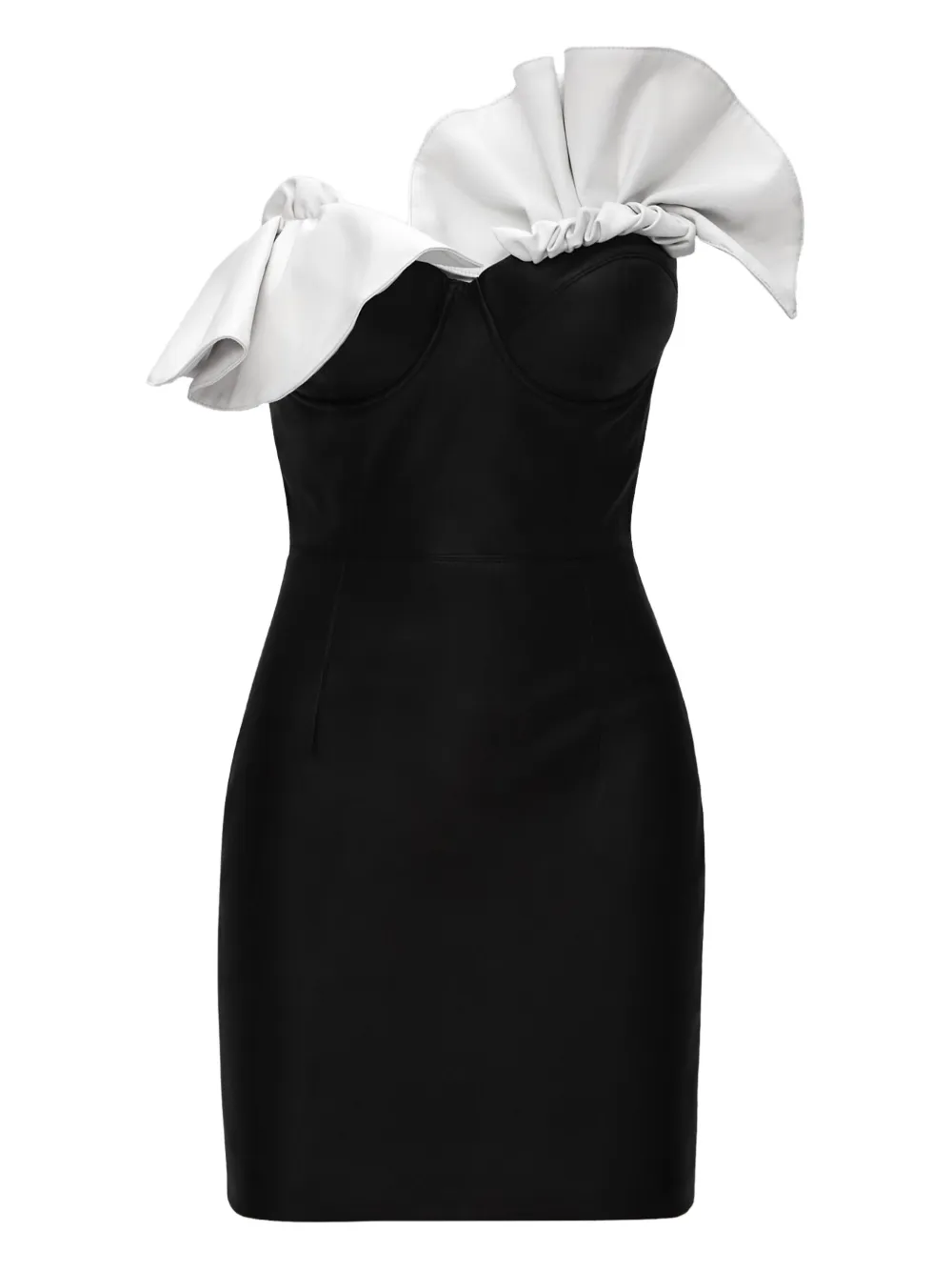 Lika ruffle-detail mini dress | Black | Image 1