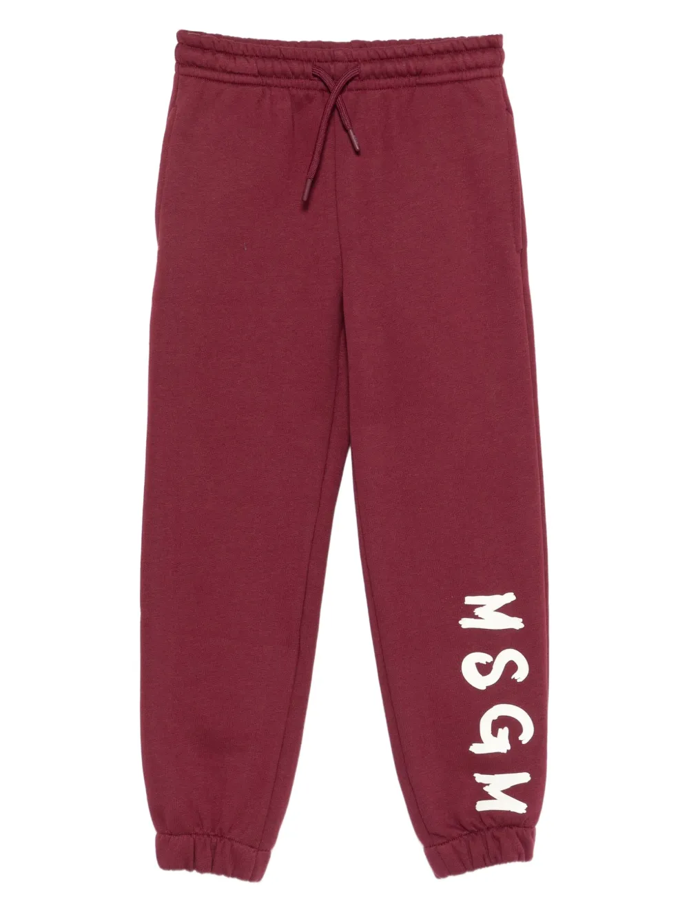 MSGM Kids Elastische trainingsbroek met logoprint Rood