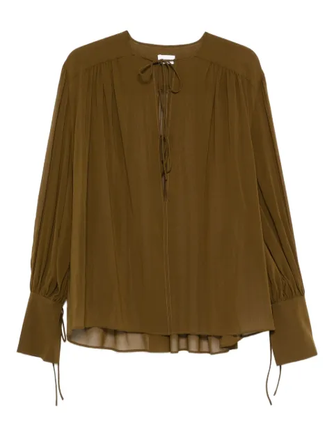 THE ANDAMANE tie-neck gathered blouse