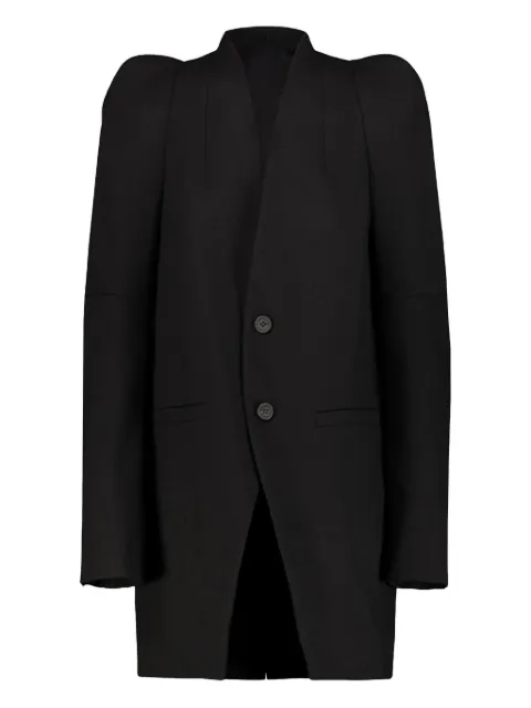 Rick Owens puffed-shoulder two-button jacket