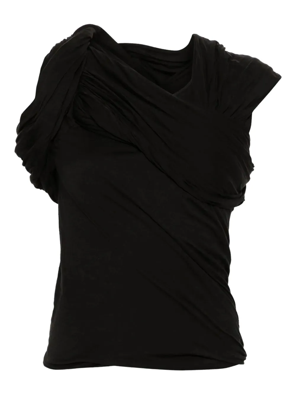 Rick Owens draped-shoulder top | Black | Image 1