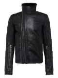 Rick Owens asymmetric-zip shearling jacket - Black