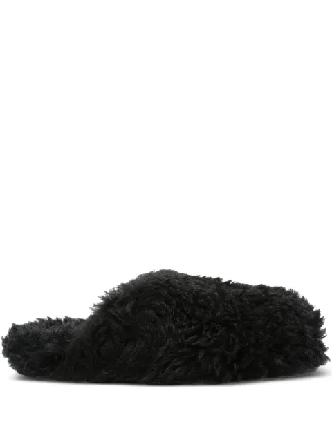 Rick Owens fluffy shearling slides
