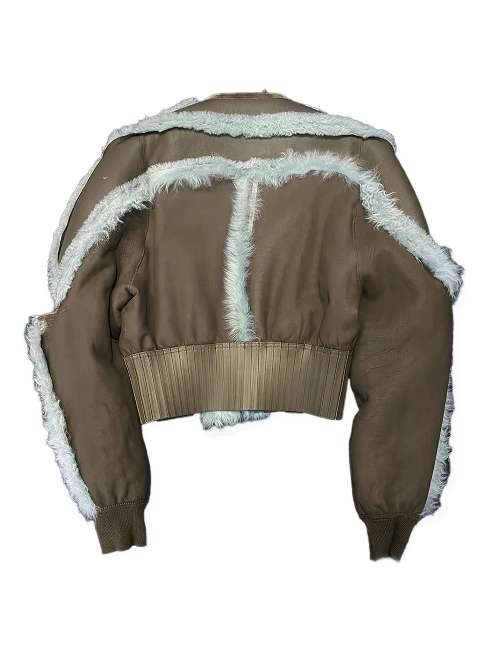 Rick Owens Shearling Bomber Jacket In Gray
