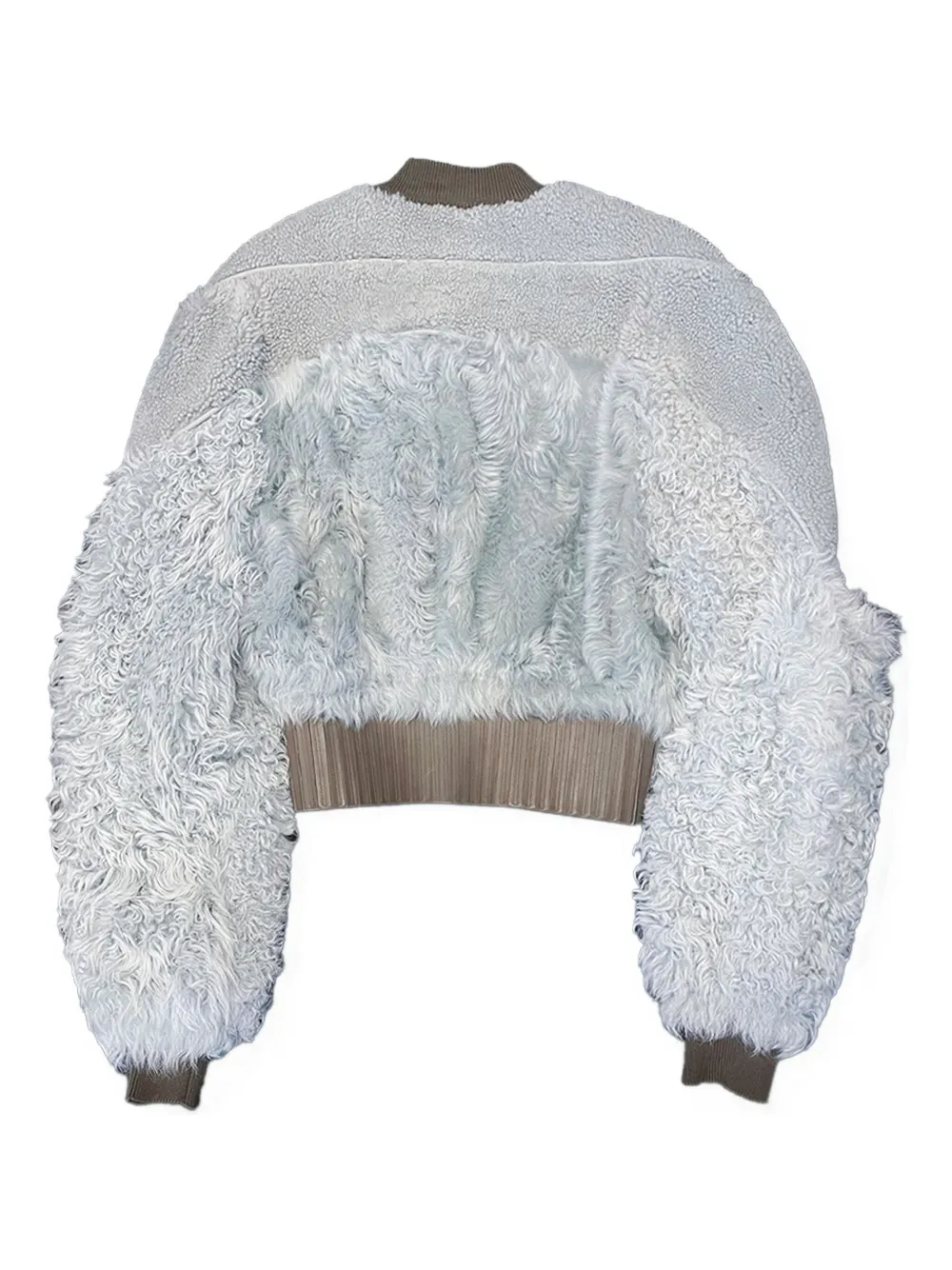 Rick Owens Shearling Bomber Jacket In Gray