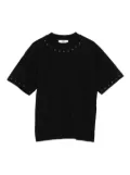 MSGM Kids eyelet-embellished cotton T-shirt - Black