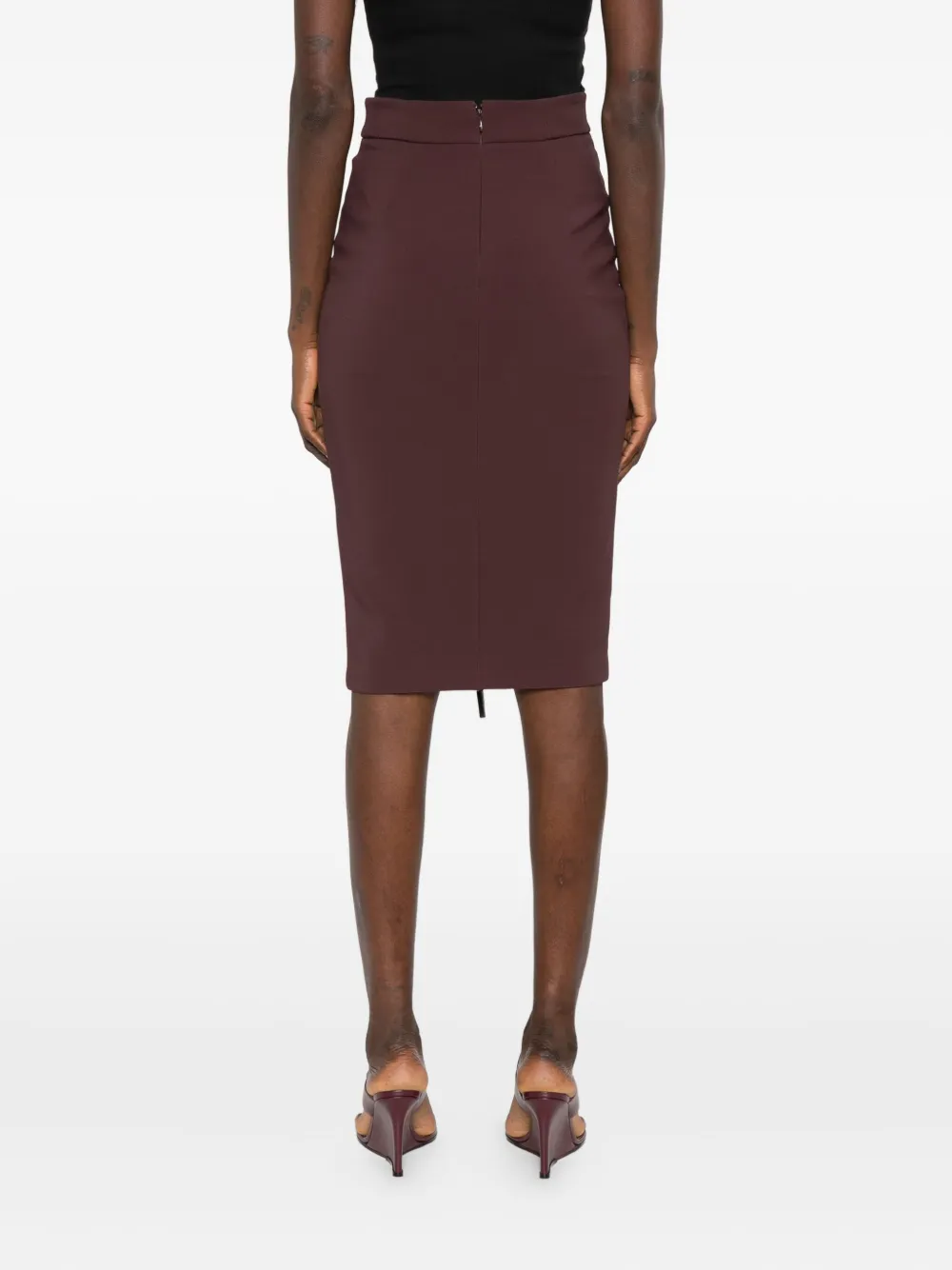 Elisabetta Franchi zip-detail pencil midi skirt Bruin