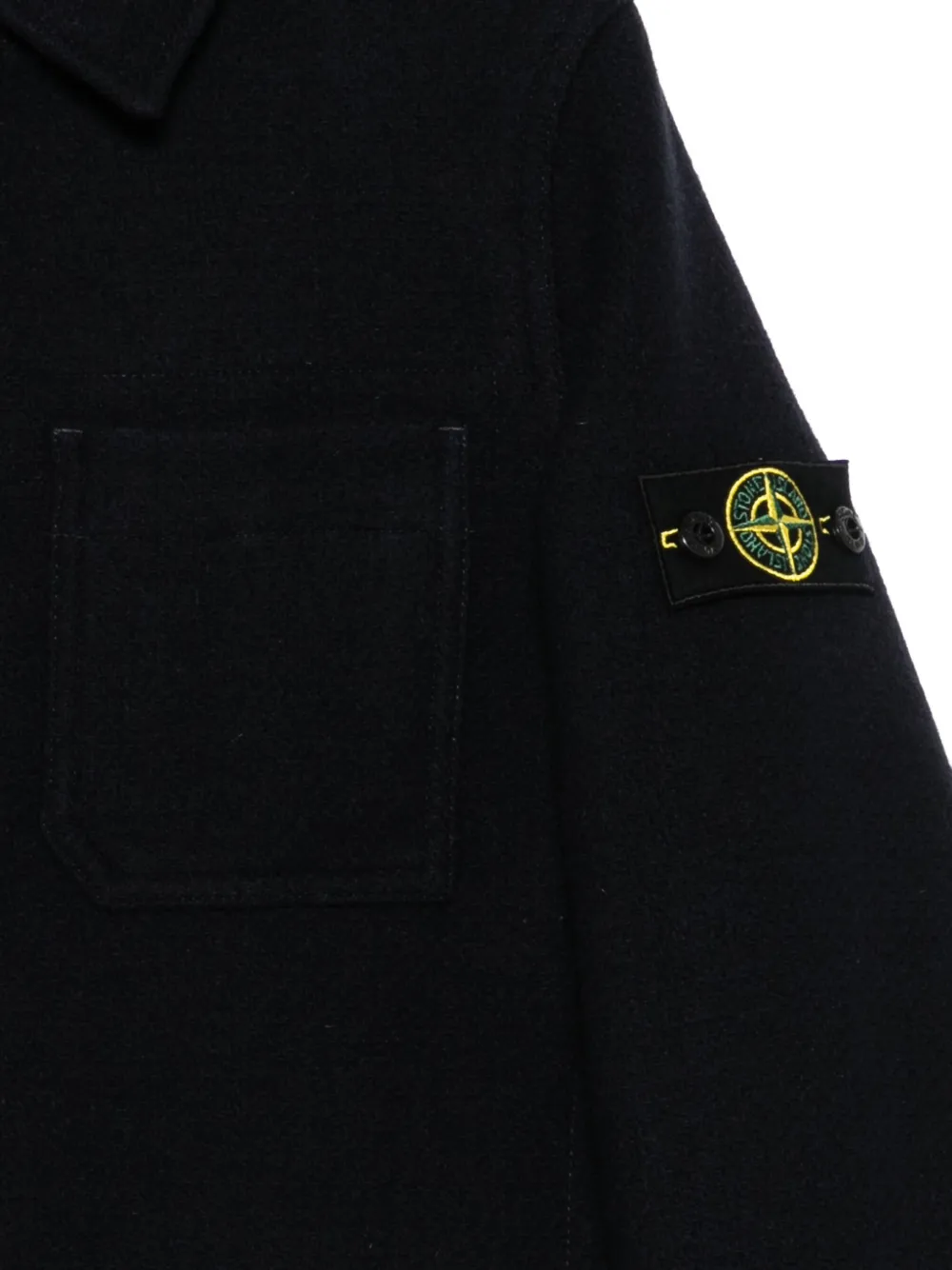 Stone Island Junior patch-pocket zip-front jacket Blauw