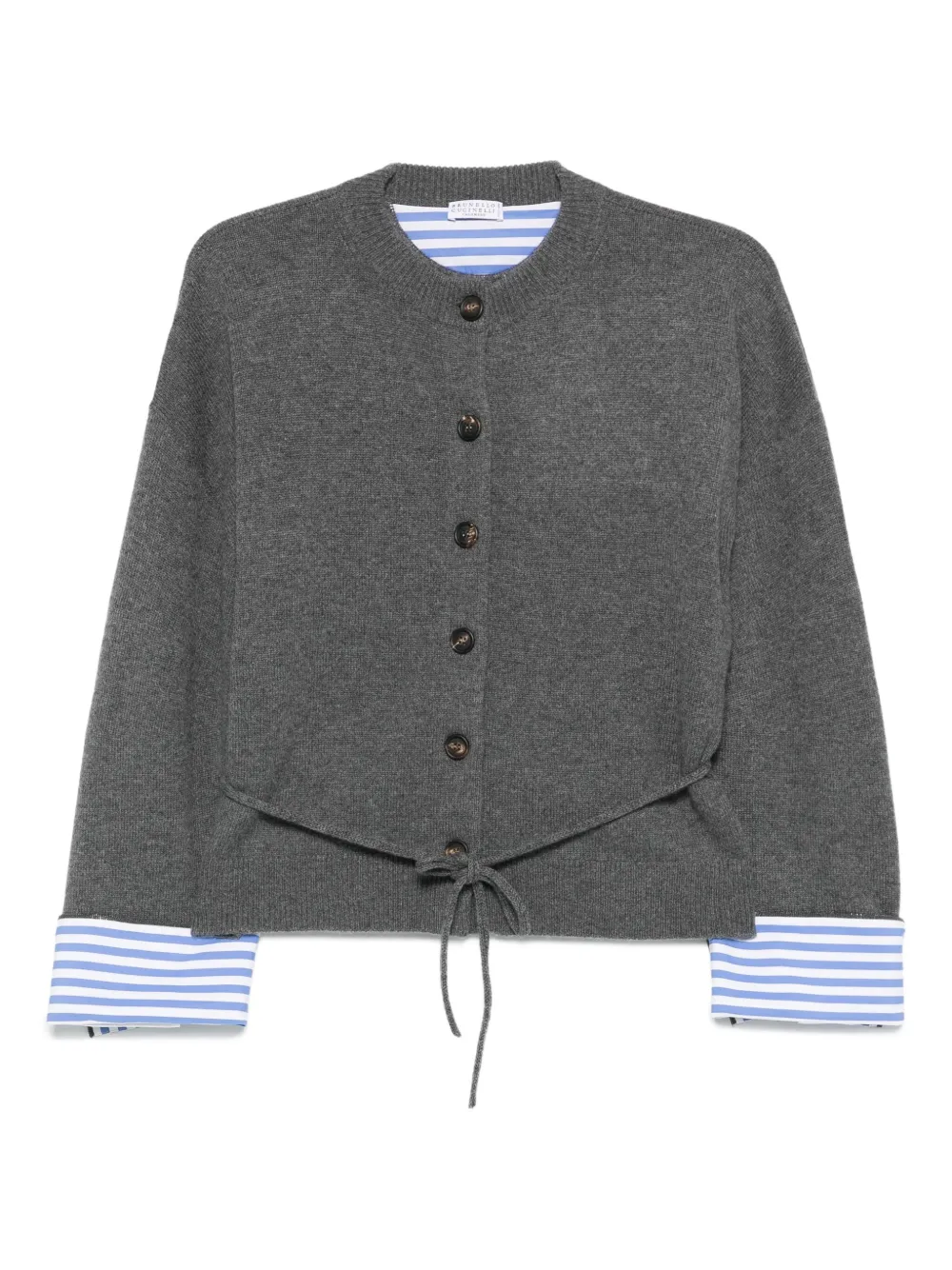 Brunello Cucinelli Vest met knoopsluiting en gestrikte taille Grijs