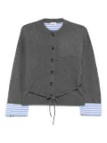 Brunello Cucinelli button-fastening tie-waist cardigan - Grey