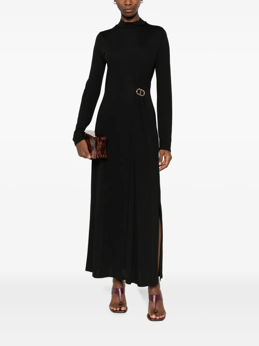 TWINSET high-neck buckle midi dress | Evening Dresses | Image 2