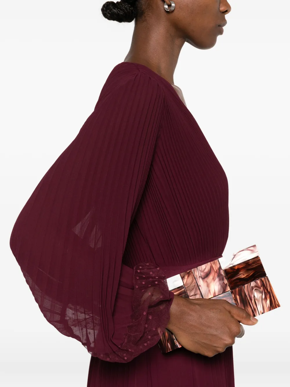 TWINSET Geplooide midi-jurk met stippen Rood