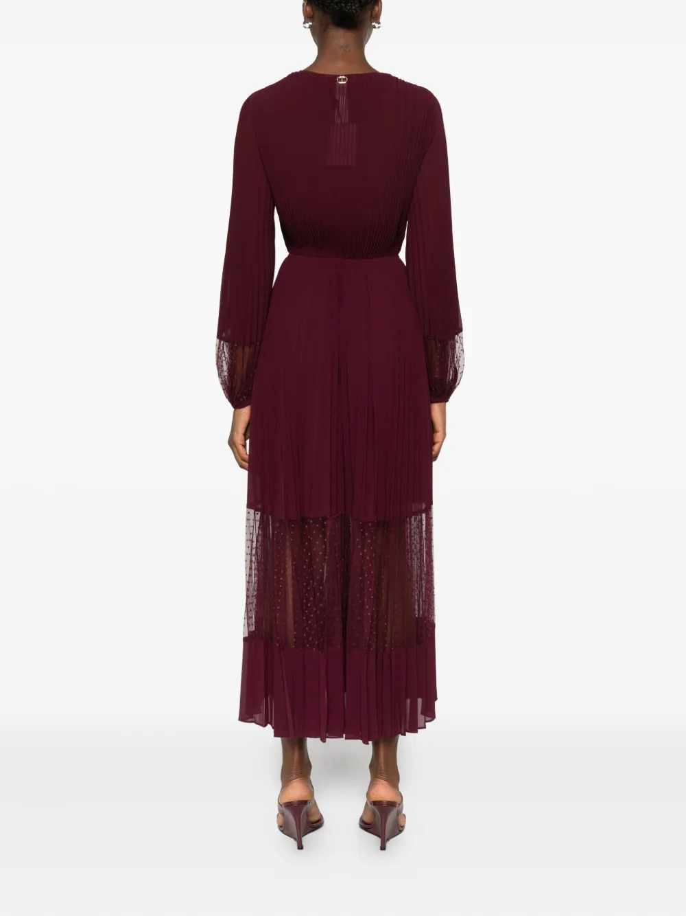 TWINSET Geplooide midi-jurk met stippen Rood