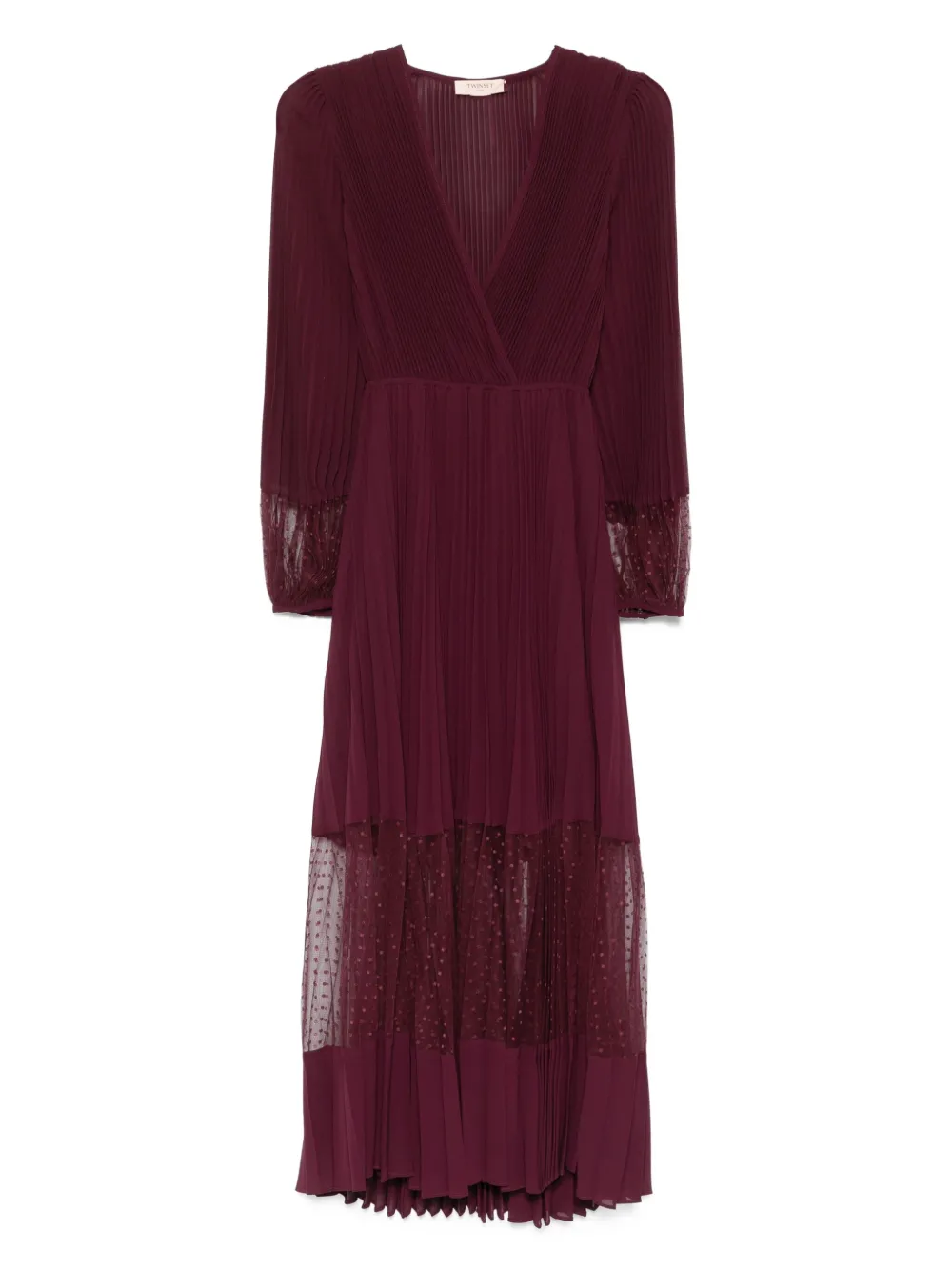 TWINSET Geplooide midi-jurk met stippen Rood
