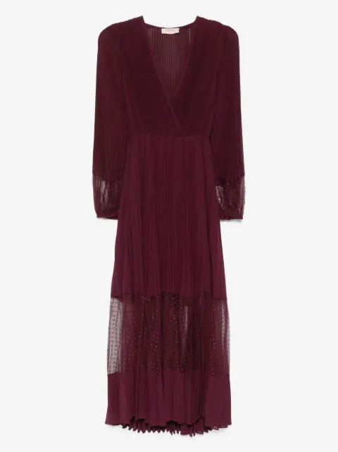 TWINSET robe mi-longue plissée à empiècements contrastants