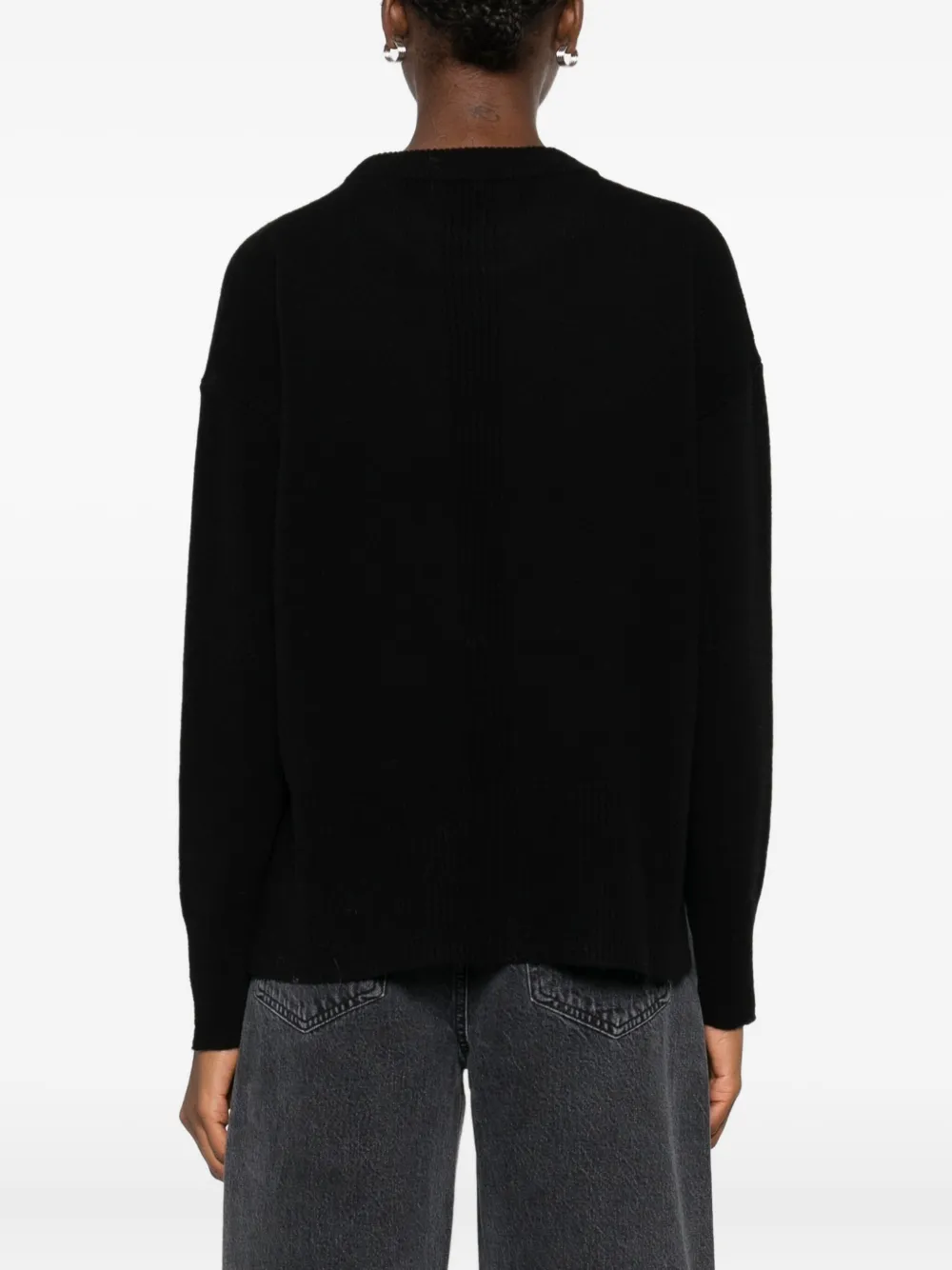 Roberto Collina Relaxed Crewneck Wool Sweater In Black