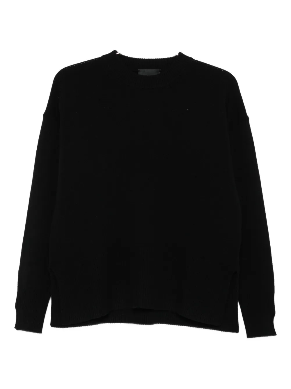Roberto Collina Relaxed Crewneck Wool Sweater In Black