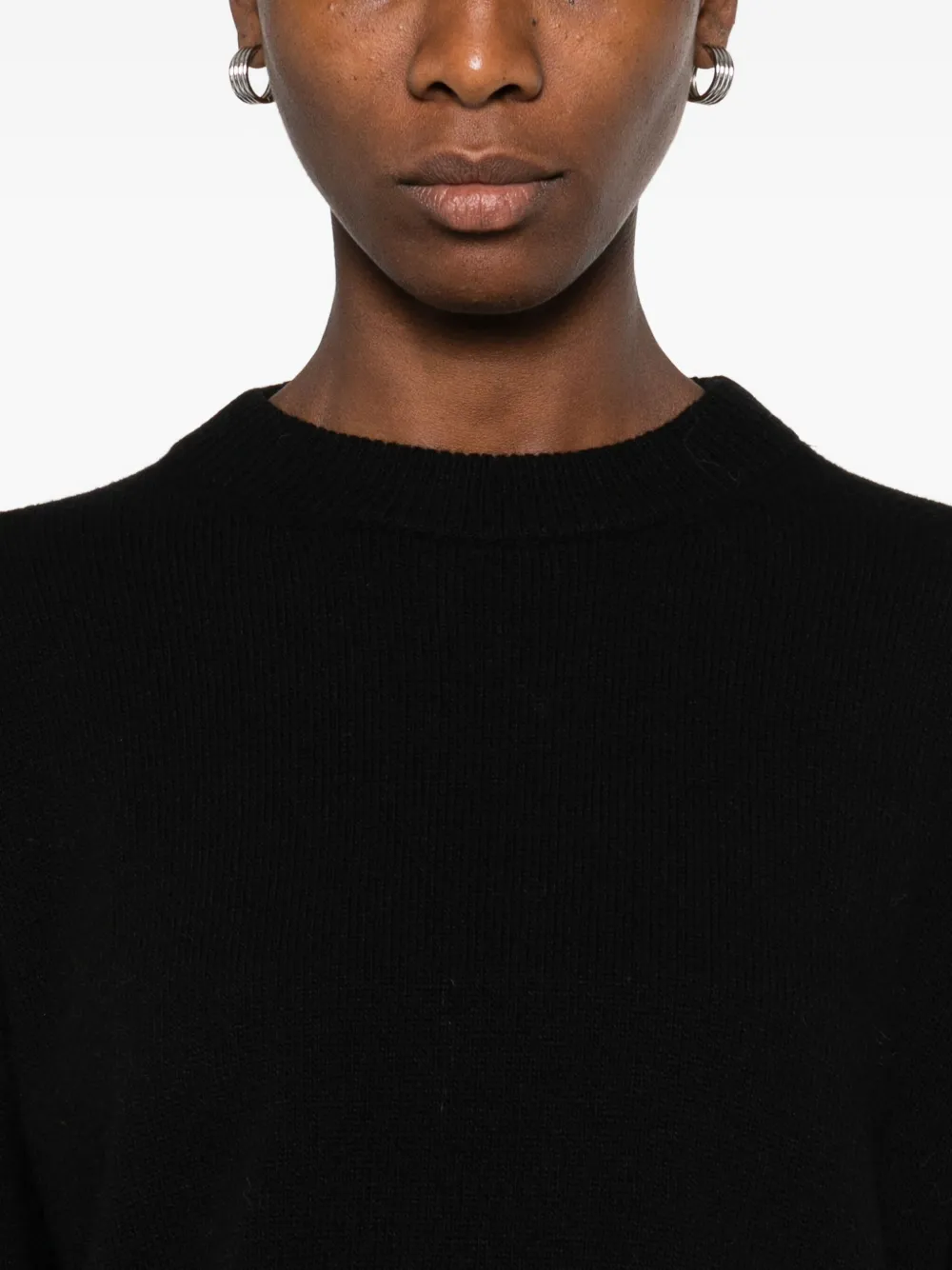 Roberto Collina Relaxed Crewneck Wool Sweater In Black