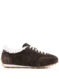 Santoni suede shearling sneakers - Brown