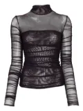 Federica Tosi mesh high-neck top - Purple