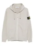 Stone Island logo-badge zip-fastening hoodie - Grey