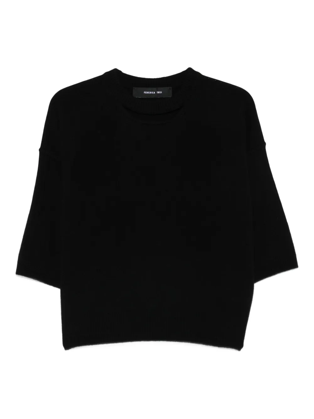 Federica Tosi short-sleeves cropped sweater Zwart