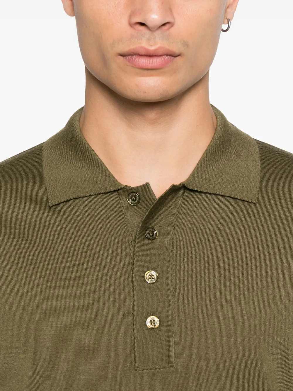 Paolo Pecora virgin wool polo shirt Groen