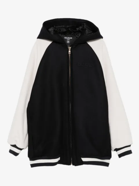 Balmain Kids hooded two-tone jacket