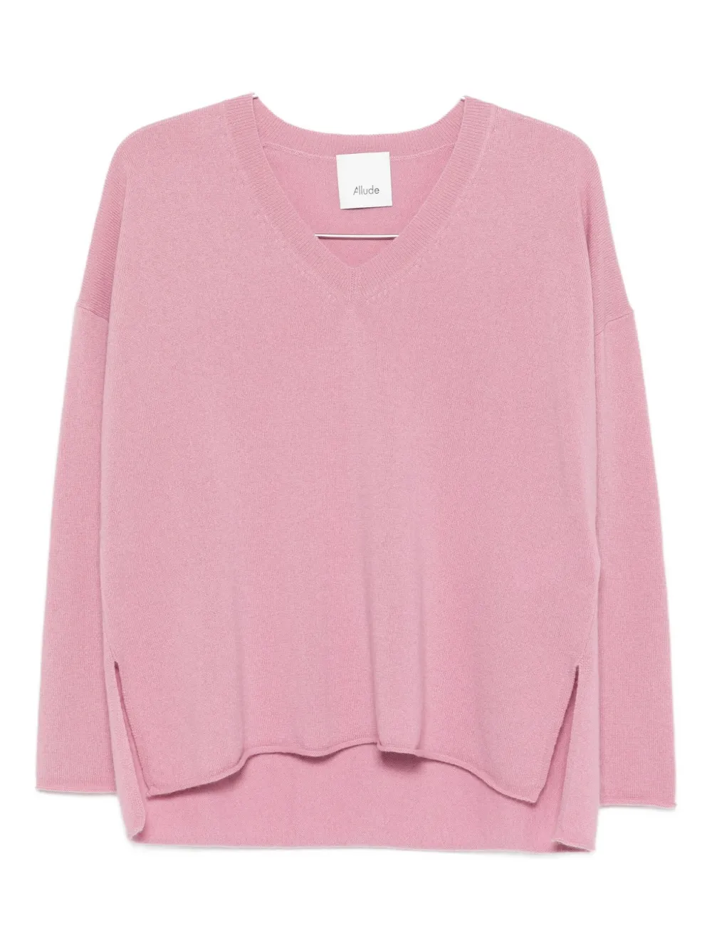 Allude v-neck side-split sweater Roze