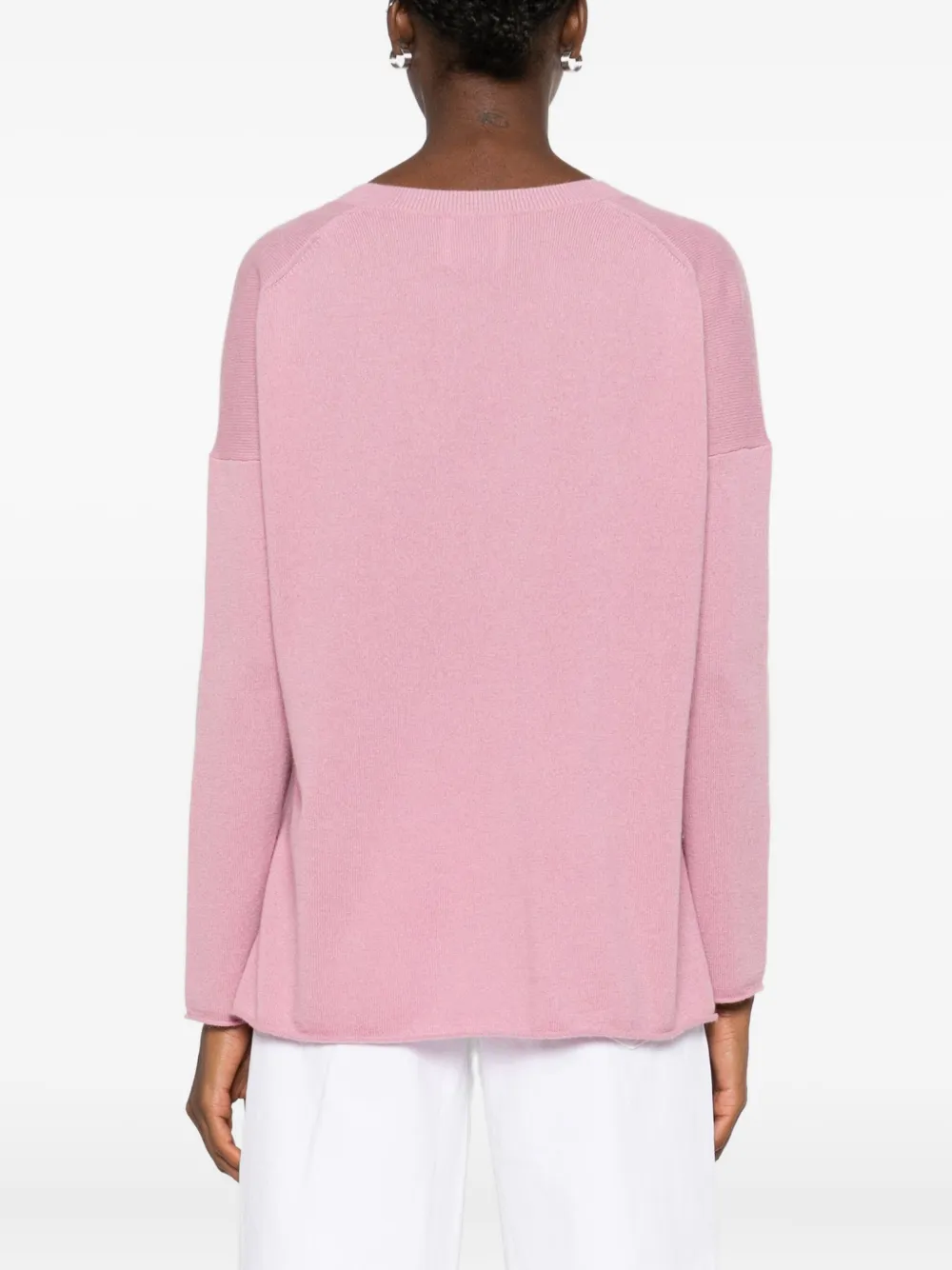 Allude v-neck side-split sweater Roze