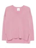Allude v-neck side-split sweater - Pink