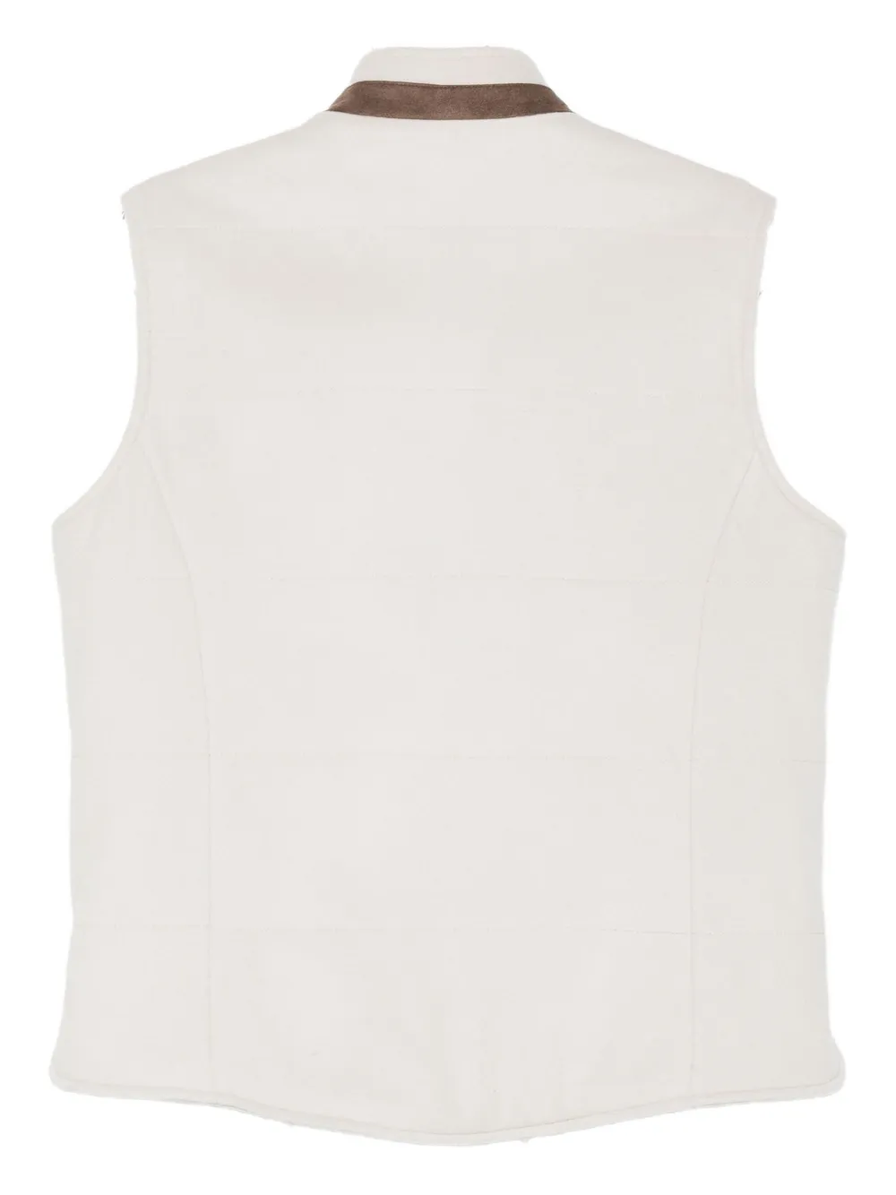 Barba Wollen gilet met hoge hals Beige
