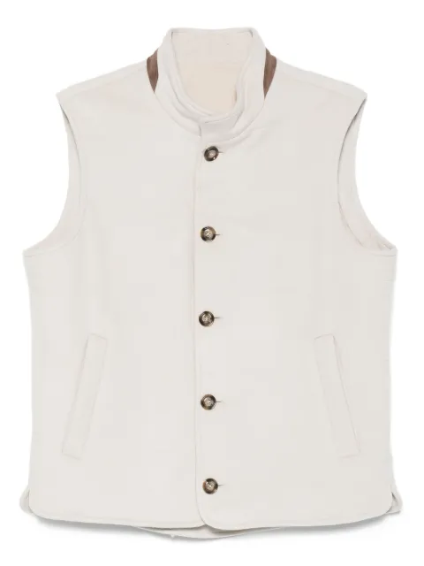 Barba wool high-neck gilet