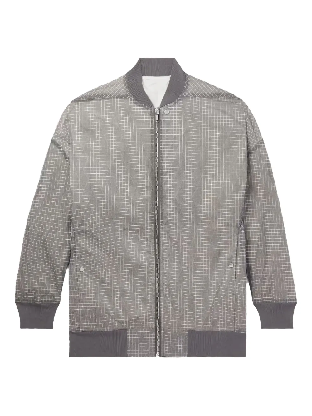 Rick Owens grid-pattern bomber jacket | Grey | Image 1