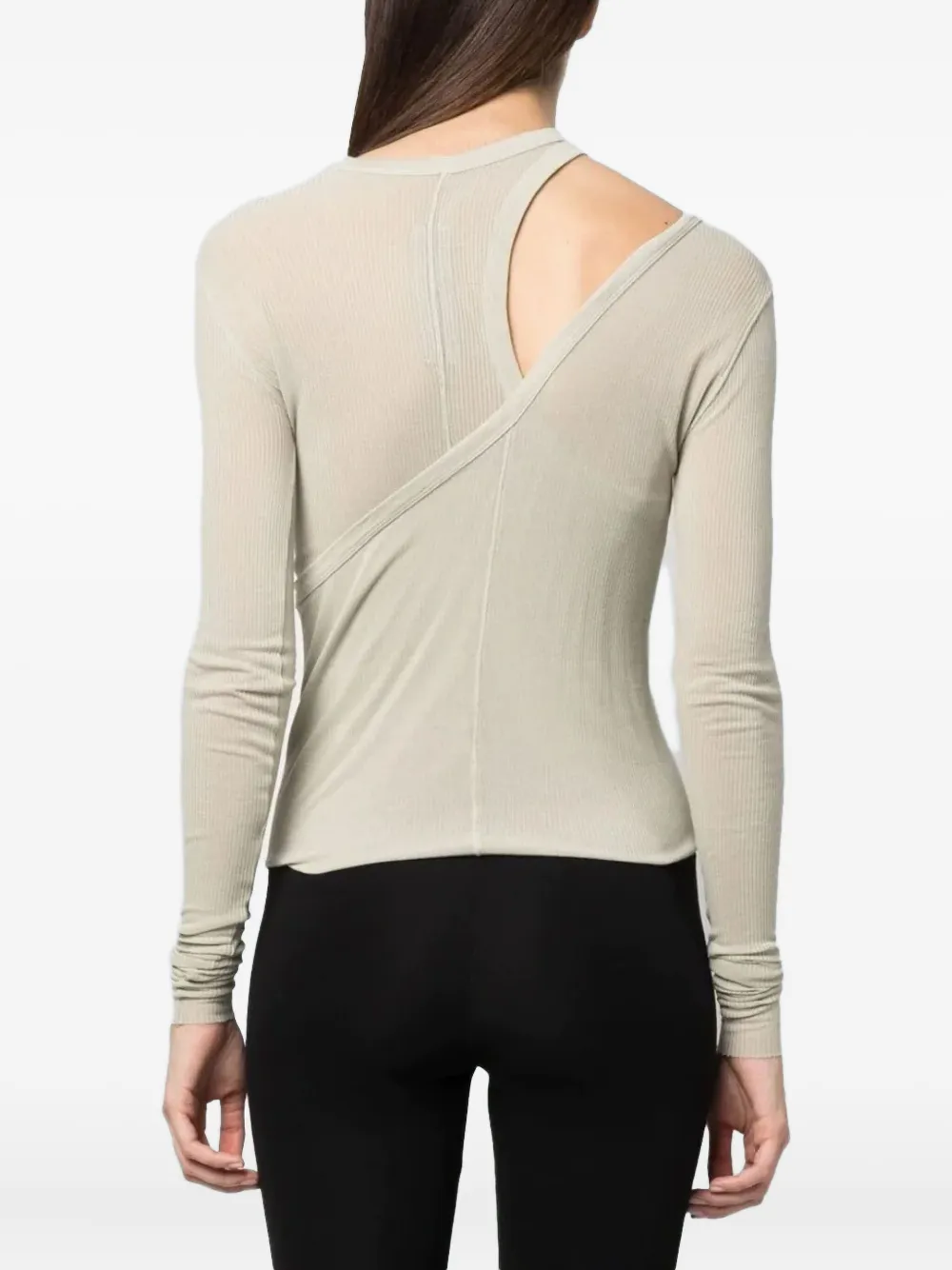 Rick Owens Cut-out Ribbed Top In White