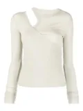 Rick Owens cut-out ribbed top - Neutrals