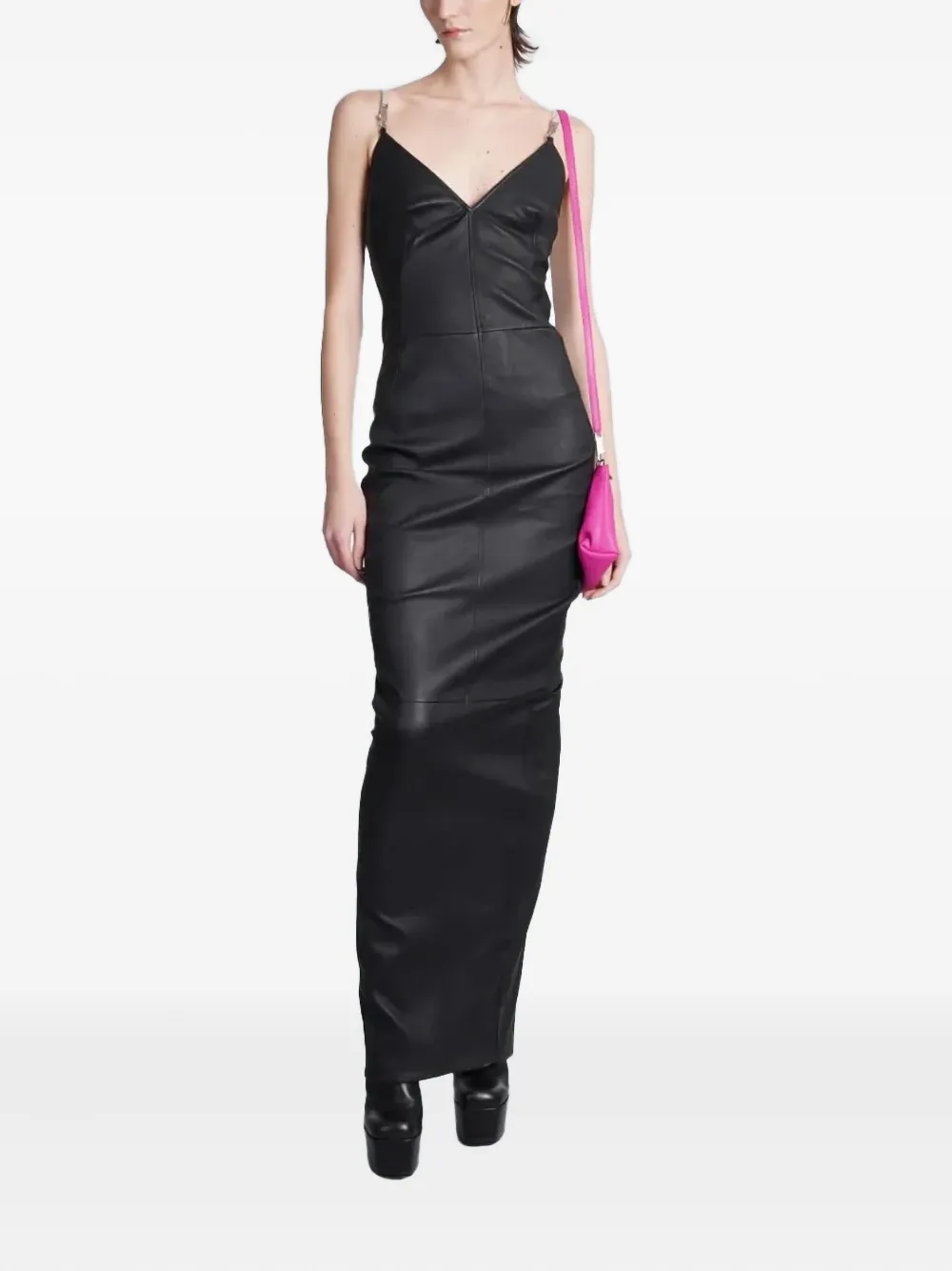 Rick Owens Maxi-jurk met kettingbandjes - _09 BLACK