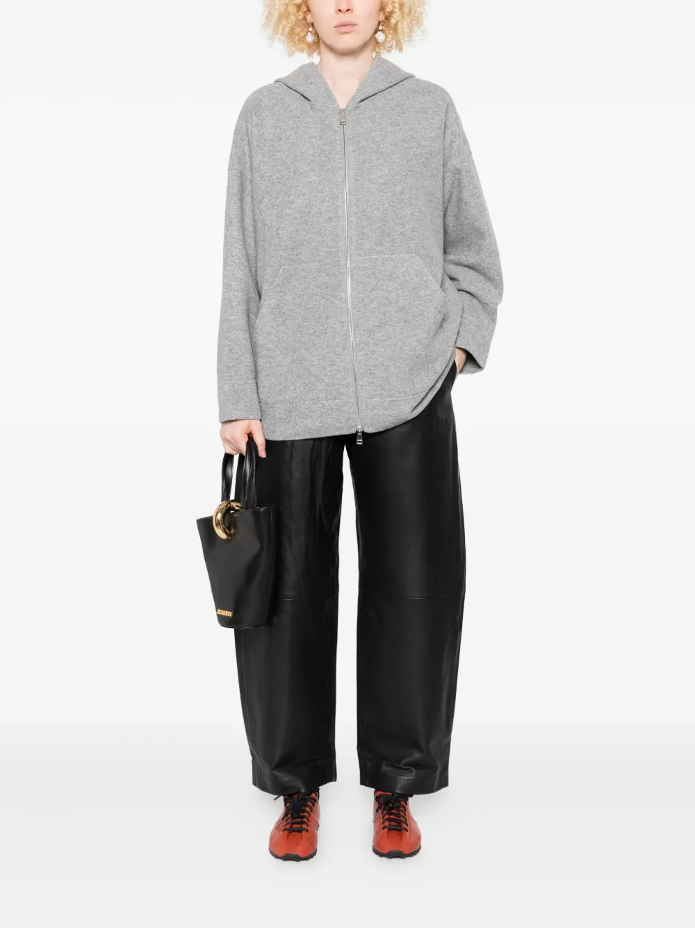 Max Mara zip-up wool-blend hoodie - Grijs