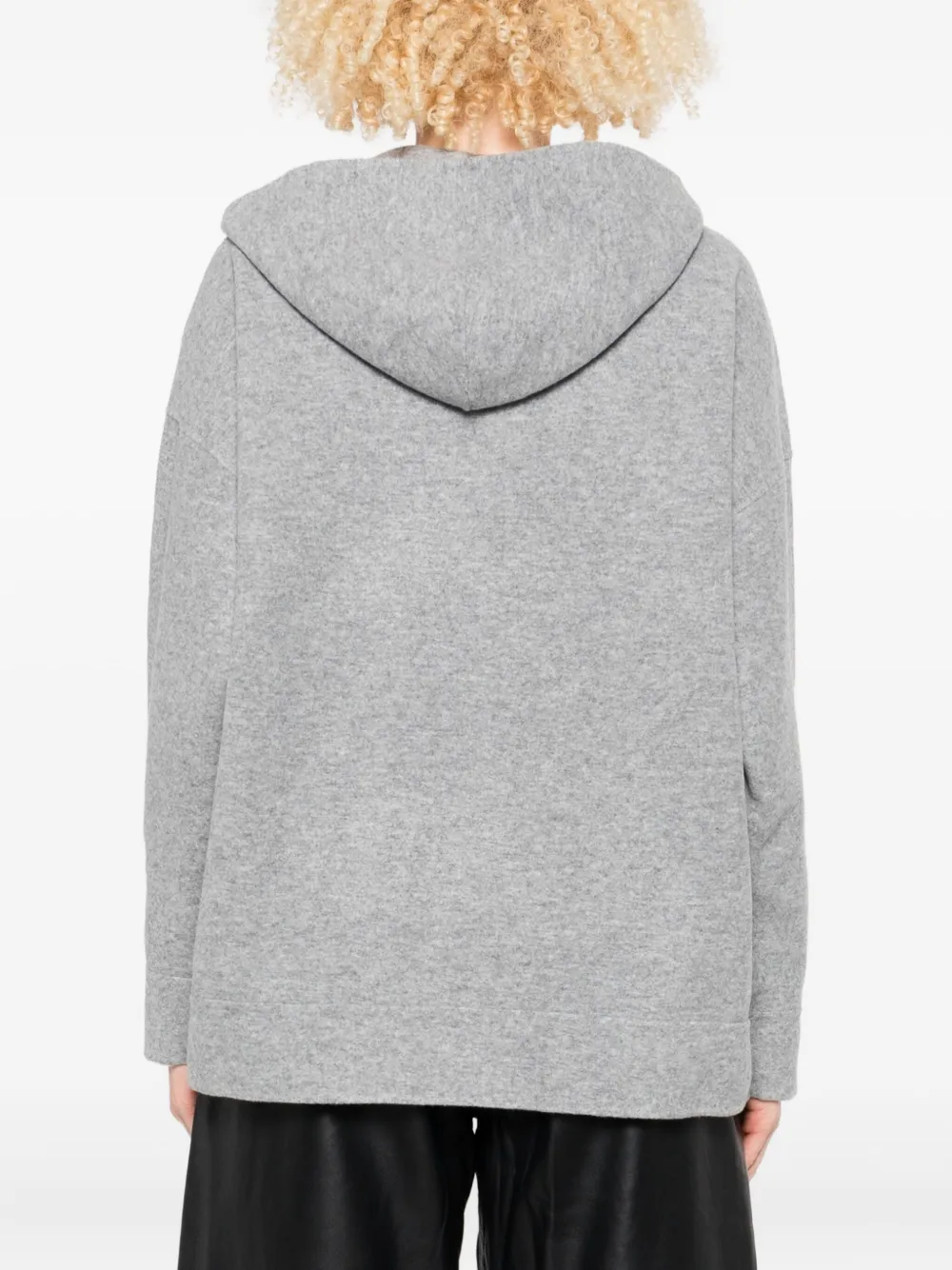 Max Mara zip-up wool-blend hoodie Grijs