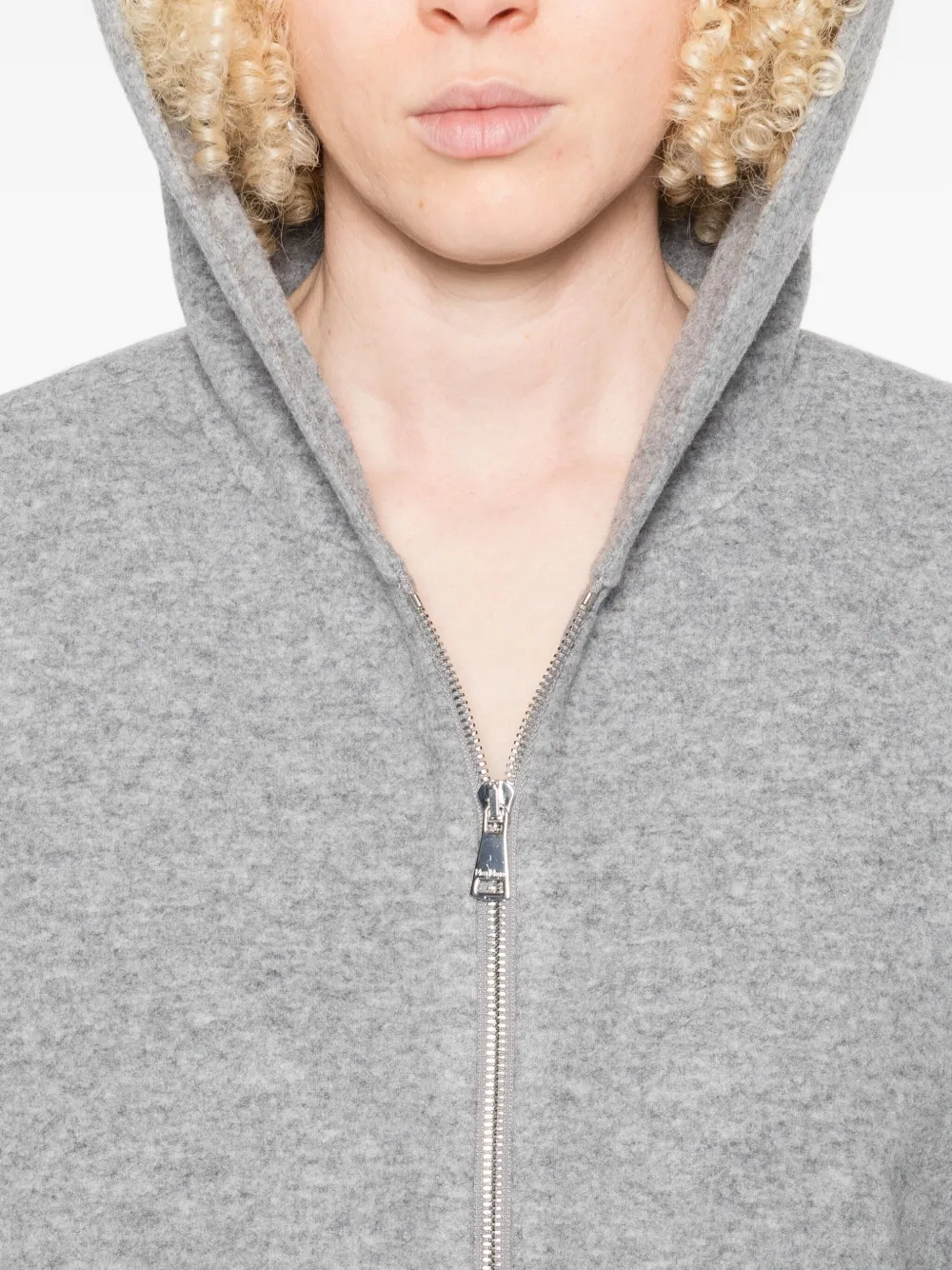 Max Mara zip-up wool-blend hoodie Grijs