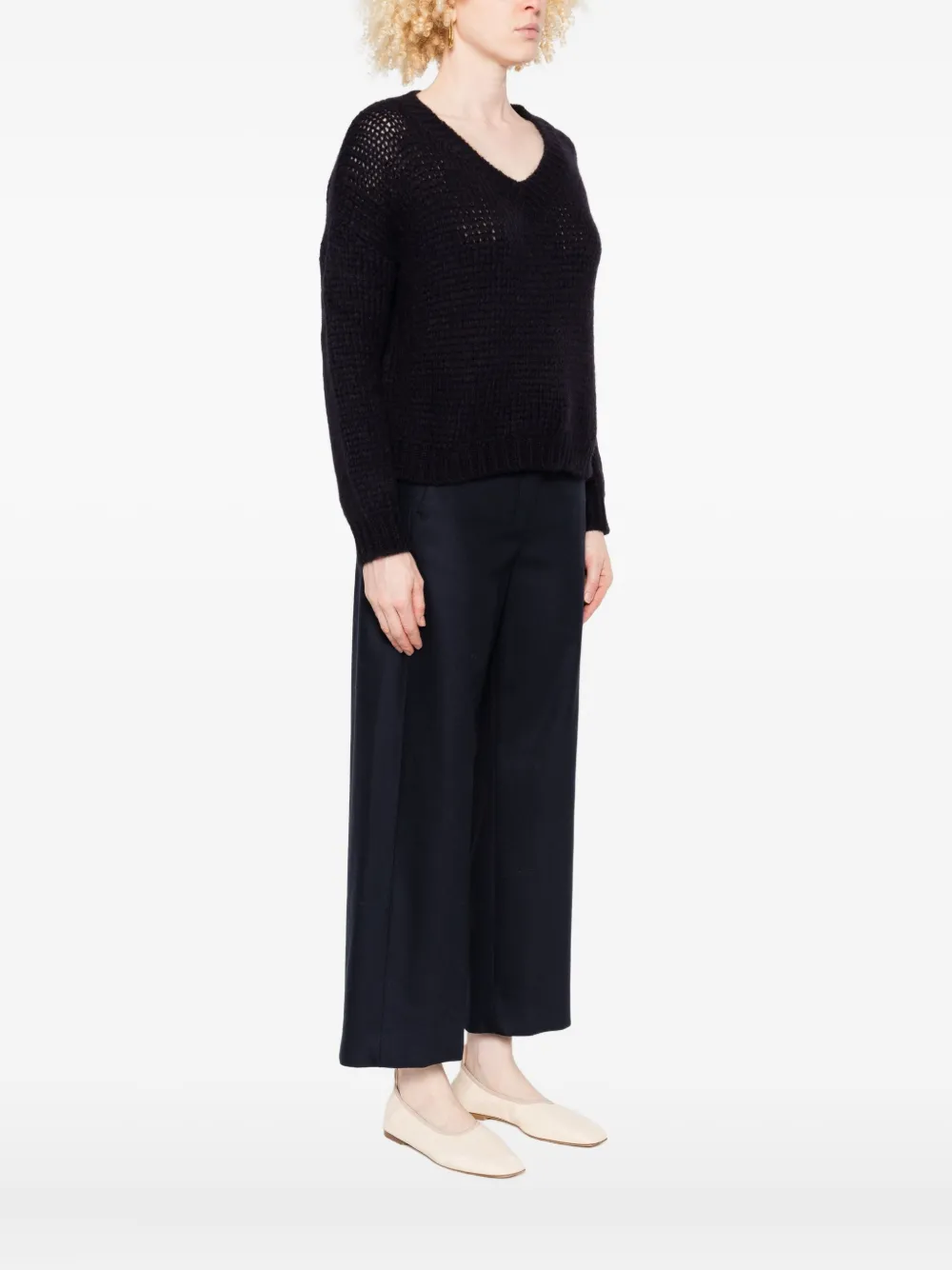 Roberto Collina V-neck sweater Blauw