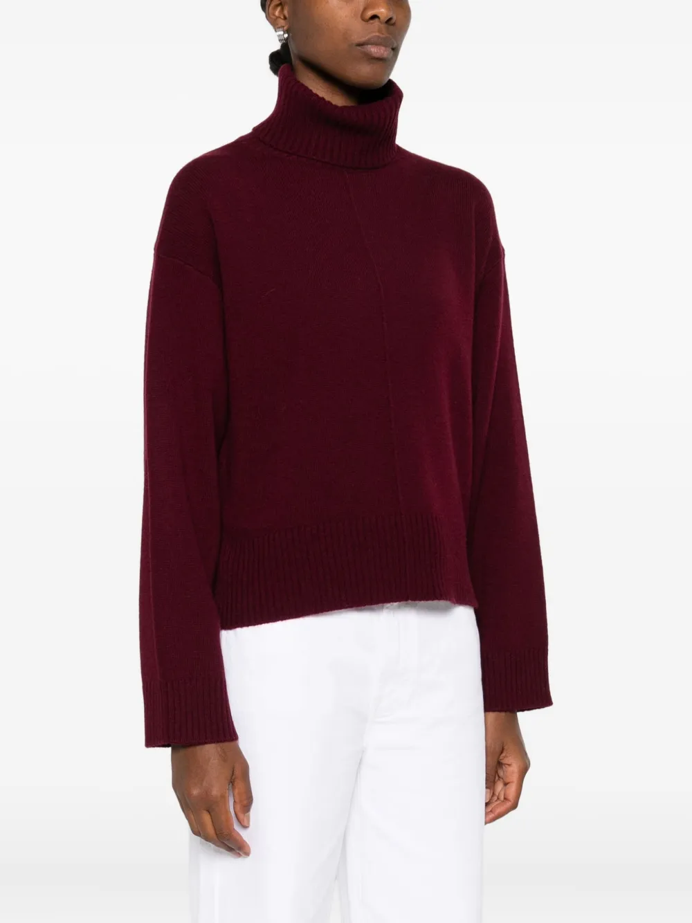 Allude turtleneck cropped sweater Rood