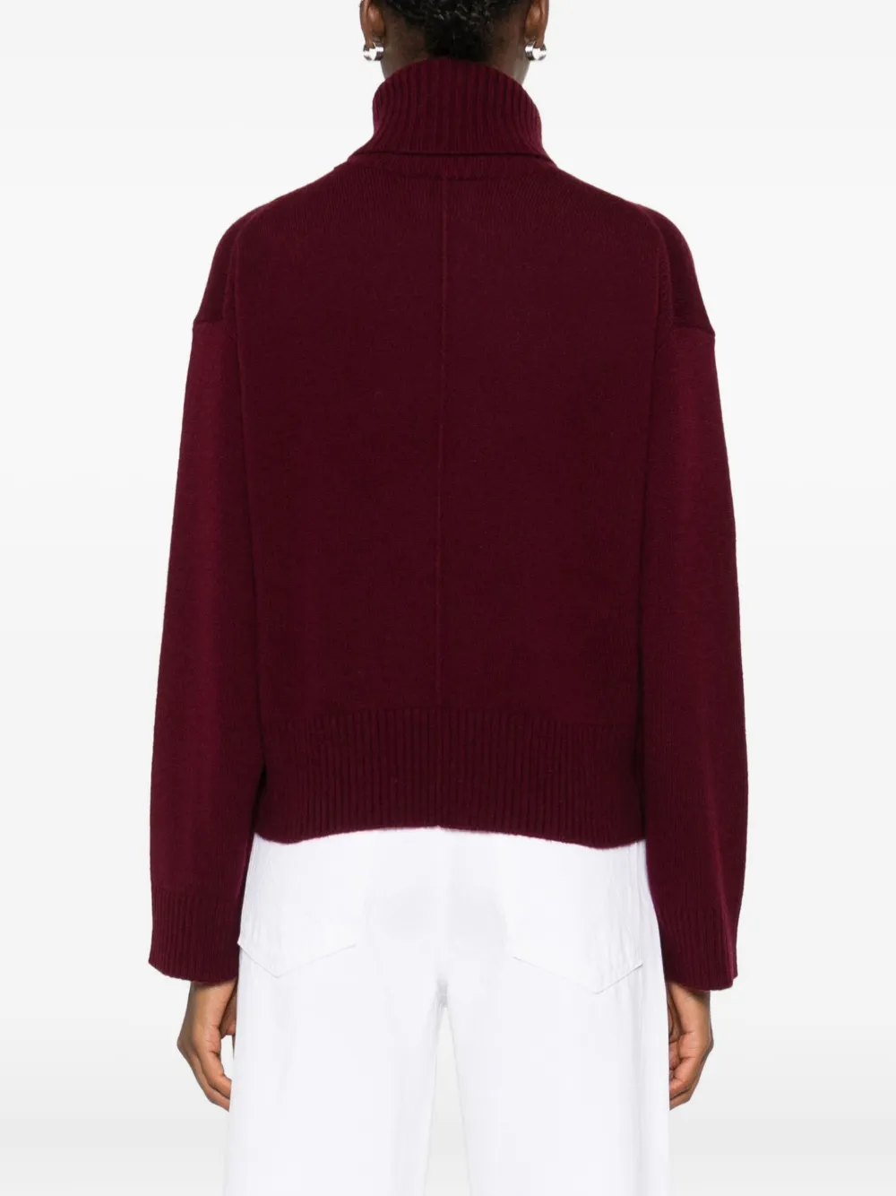 Allude turtleneck cropped sweater Rood