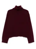 Allude turtleneck cropped sweater - Red
