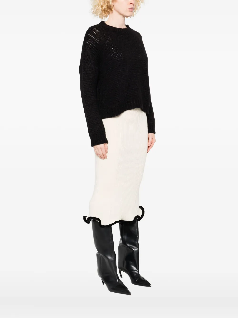Roberto Collina round-neck sweater Zwart
