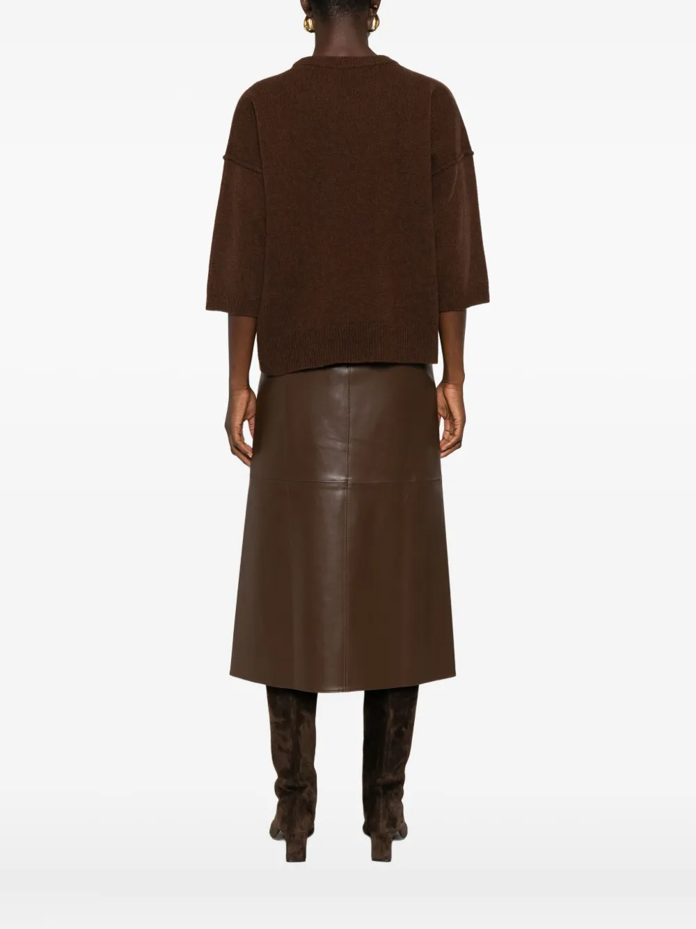 Allude Striped-pattern Sweater In Brown